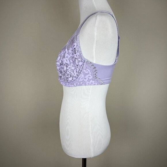 Victorias Secret Bra 34DD Purple Body By Victoria Unlined Demi Semi-Sheer Floral - Picture 8 of 14